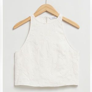 &otherstories never worn linen round neck top